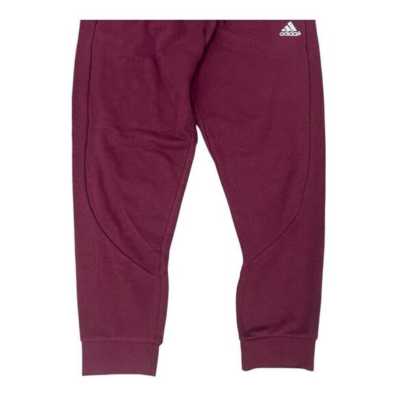 Adidas Men Multi Sport Track Pants 2XL Burgundy Shadow Red Drawstring Fleece - Picture 3 of 12